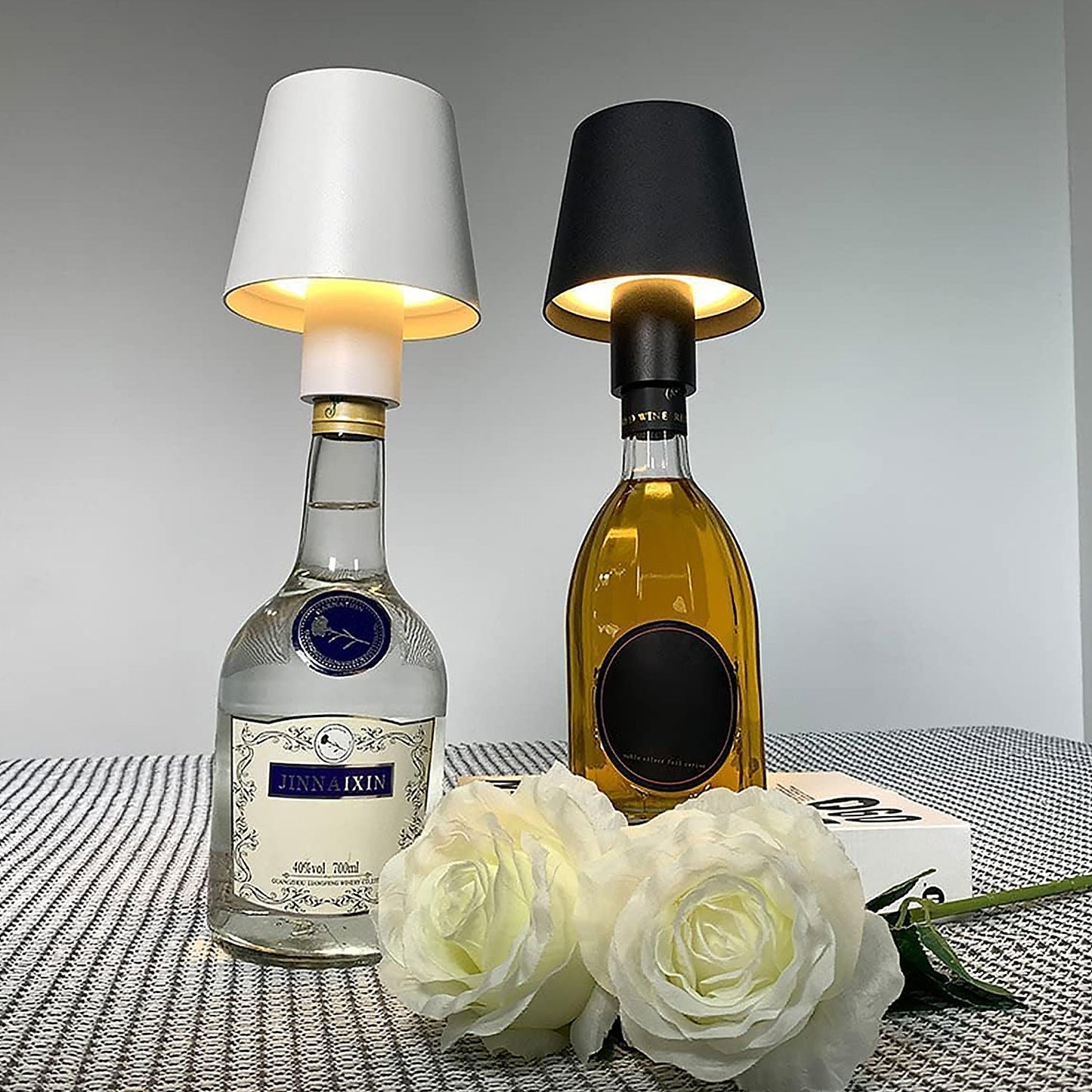 USB Rechargeable LED Bottle Lamp – 3 Color Dimmable Wireless Table Light for Home & Bar (1 Pc)