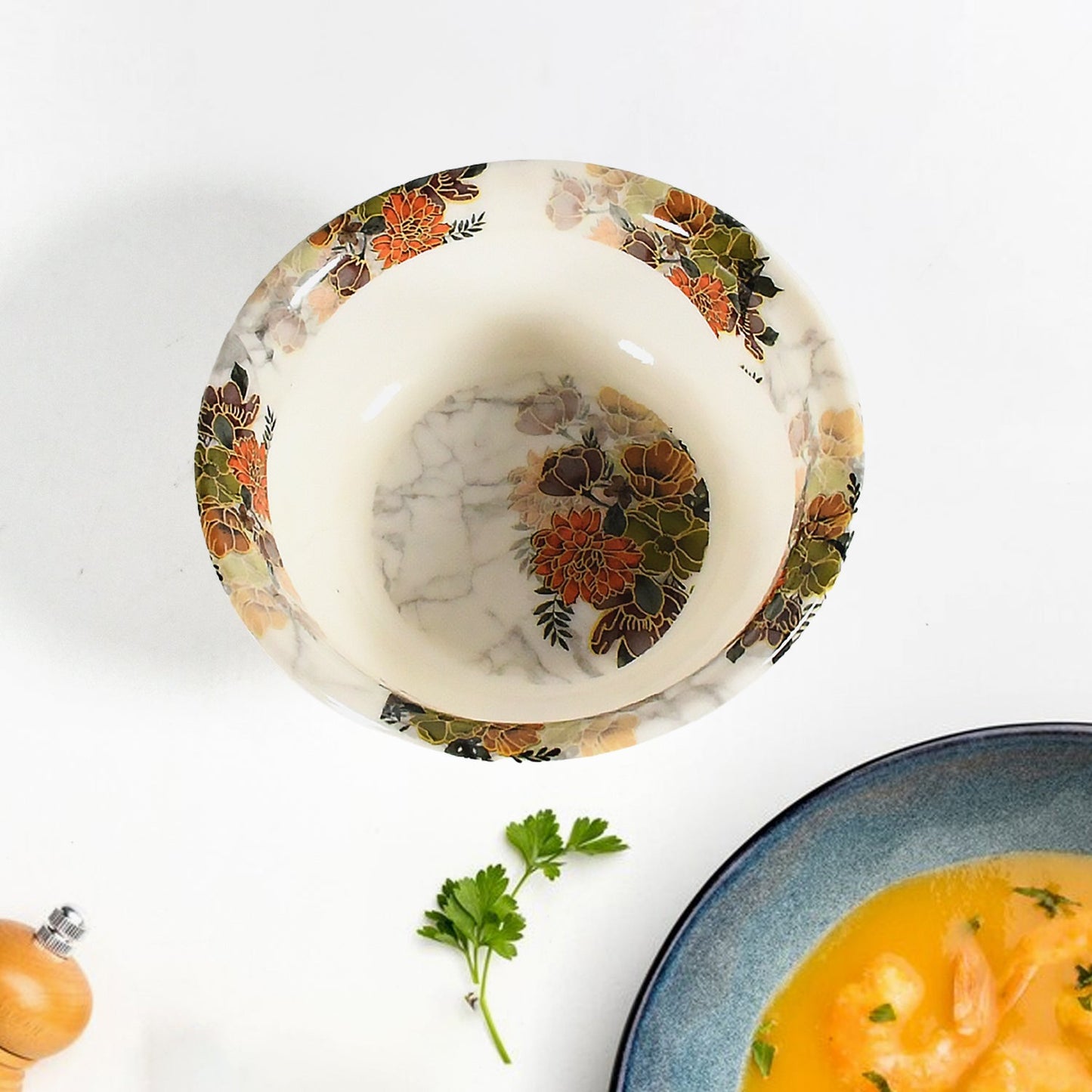 Dream 18-Piece Plastic Dinner Set – Unique Flower Design, 6 Plates, 6 Bowls & 6 Spoons, Microwave & Dishwasher Safe