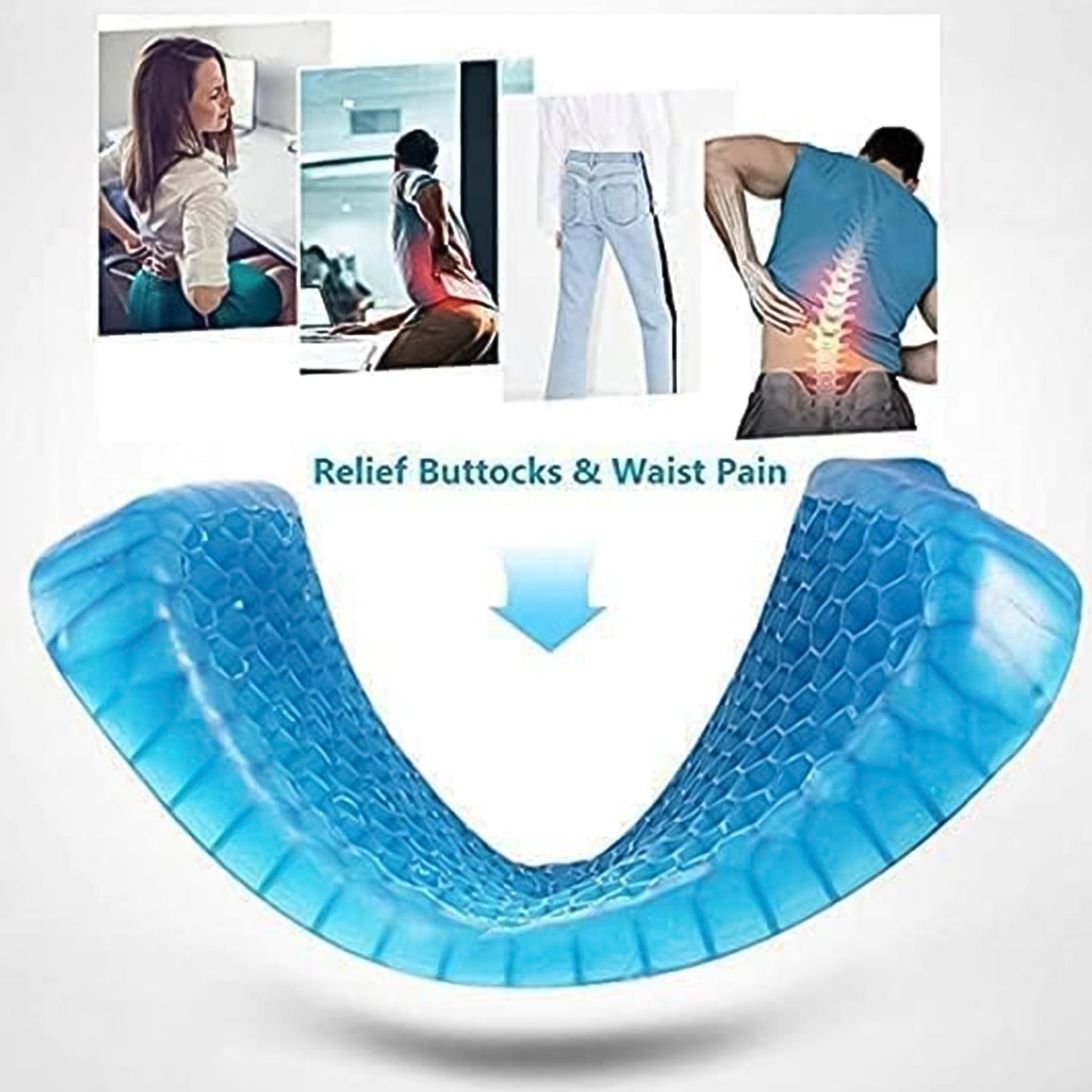 Cushion Seat Flex Pillow, Gel Orthopedic Seat Cushion Pad (Egg Sitter)