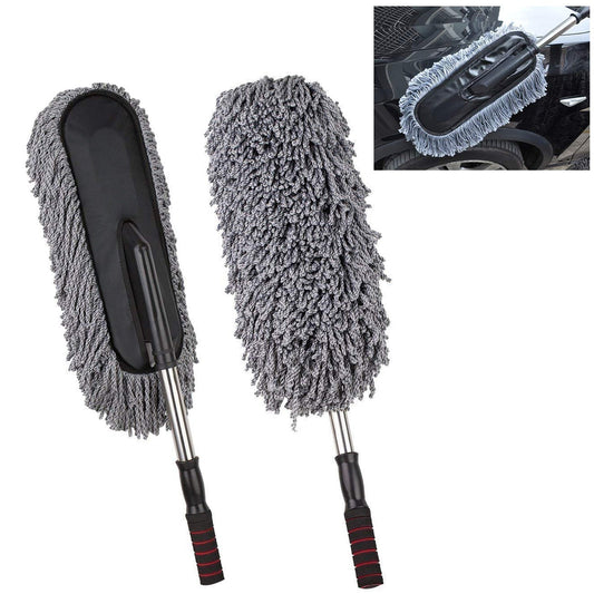 Car Duster Microfiber Cleaning Brush | Long Retractable Handle | Soft & Scratch-Free | Interior & Exterior Dust Cleaner