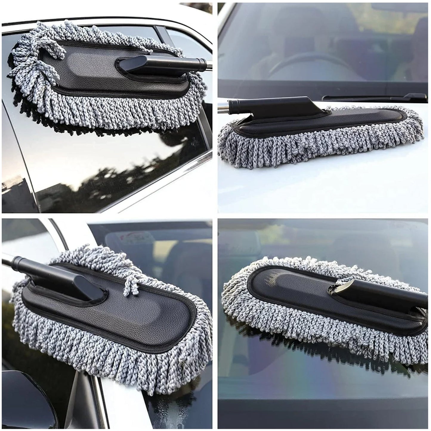 Car Duster Microfiber Cleaning Brush | Long Retractable Handle | Soft & Scratch-Free | Interior & Exterior Dust Cleaner