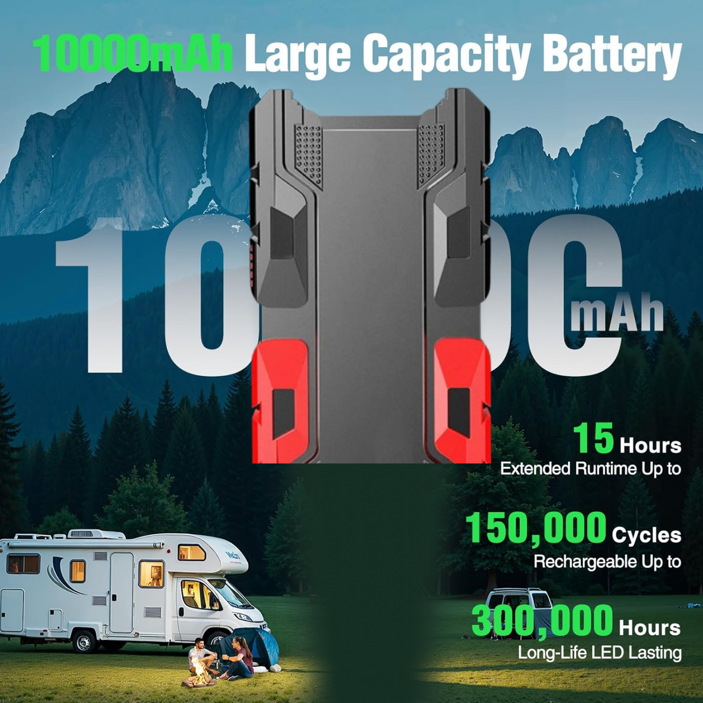 Rechargeable Mini LED Flashlight with Power Bank, 3 Modes (1 Pc)