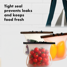 Eco-Friendly Food Storage: Reusable Silicone Bags (3-Pack) - Leakproof & Safe