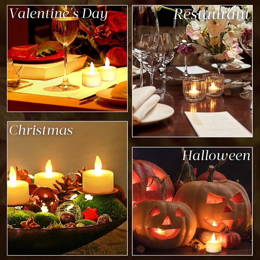 Set of 12 Flameless Floating Candles Battery Operated Tea Lights Tealight Candle - Decorative, Wedding., Diwali( Diya , Divo , Diva , Deepak , Jyoti ,)