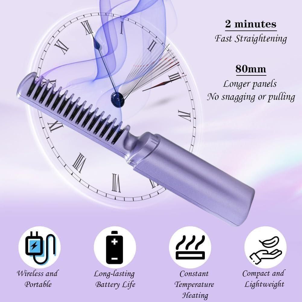 Portable Cordless Mini Hair Straightener | USB Rechargeable Hair Styler for Travel