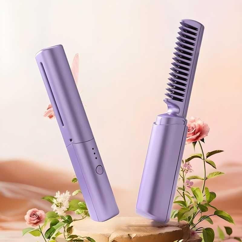 Portable Cordless Mini Hair Straightener | USB Rechargeable Hair Styler for Travel