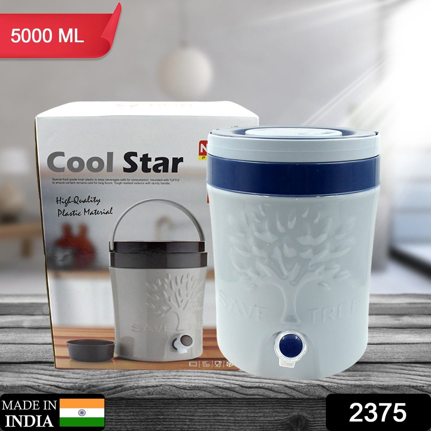 Insulated Water Jug with Tap (5000ml): Leakproof, Travel Cooler