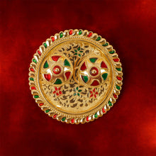 Meenakari Roli–Chawal Pooja Thali -  (1 Pc / Mix design)